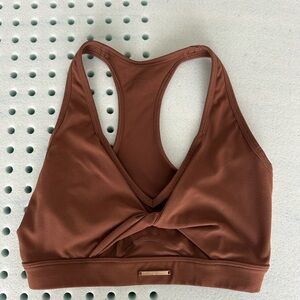 Whitney Simmons Gymshark Brown Twist Front Sports Bra